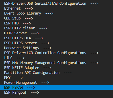 Select ESP PSRAM